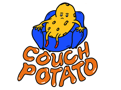 Couch Potato I flat illustration