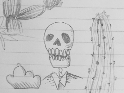 Skeleton & Cacti cacti cactus mexican skeleton skull