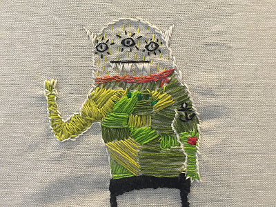 Embroidered Triclops Monster embroidery monsters