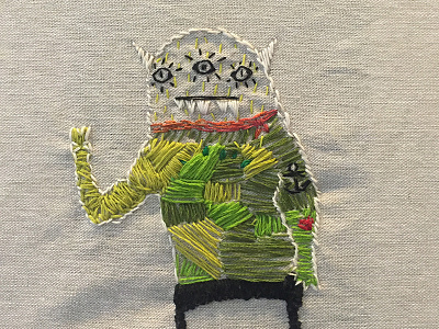 Embroidered Triclops Monster embroidery monsters