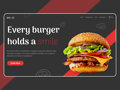 Online Food || Burger graphic design layout design ui web web design website