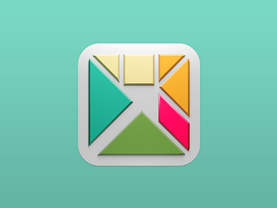 All new tangram! icon 3d eppz flat icon ios iphone puzzle render shadow tangram vray