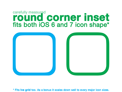 Rounded corner inset fits both iOS 6 and iOS 7 icon shape*