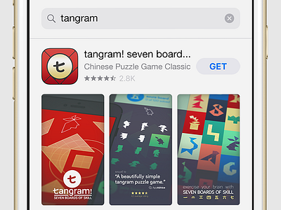 AppStore Search Result for tangram! app store eppz game game design game ui ios mobile game puzzle puzzle game tangram ui ux