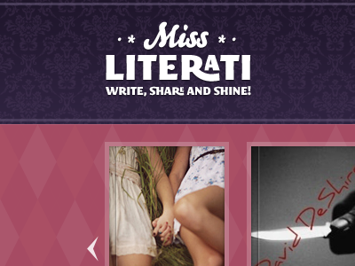 Miss Literati logo female girl literature logo pattern typography