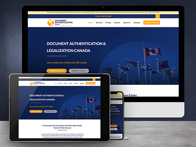 Website page for Document Authentication Canada branding canada covid19 design law firm redesign typography user interface web website website concept website design