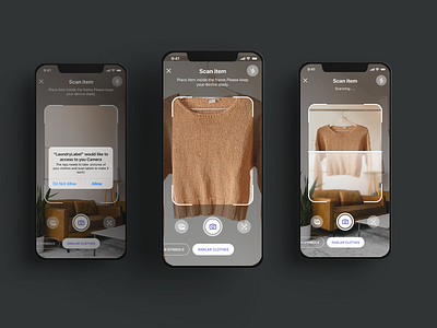 Camera scanning feature androind app app design camera clothing features guidlines ios laundry mobi mobile design native app photos scanning ui ux
