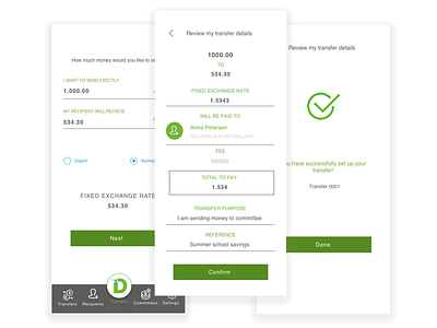 Money transfer App android app app ios app iu mobile design money app money transfer user interface ux