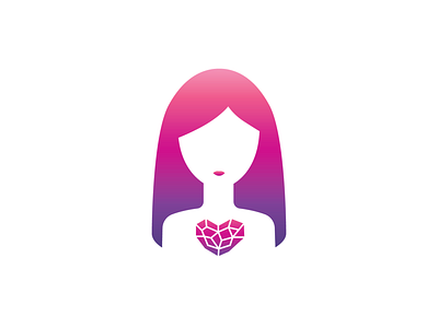Lavi Love Hair - logo beauty branding crystal design girl gradient hair hairstyle hairstylist heart illustration logo logotype love woman