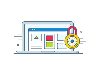 SSL — Icon set for CDN77 #2 browser developer icon illustration notebook protect set ssl well