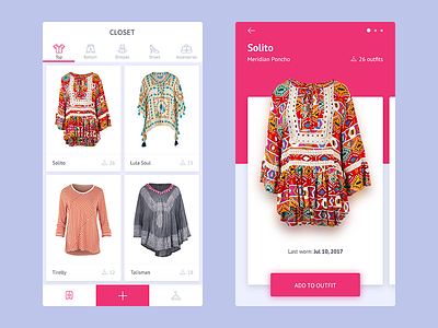 Outfits App app closet clothes fashion ios look mobile model outfits ui ux well