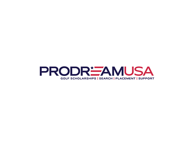 ProDreamUSA brand brand design brand identity branding branding design design flat golf icon identity logo mark minimal scholarship typography