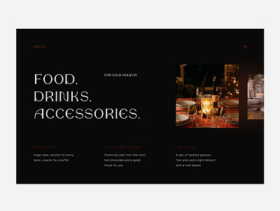 Food. Drink. Accessories. design minimal ui ux web website