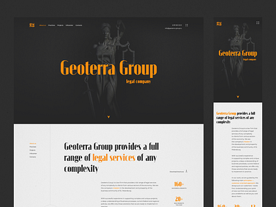 GEOTERRA GROUP| Law firm adaptive design corporate design figma homepage law firm main page minimalism site design typography ui ux web