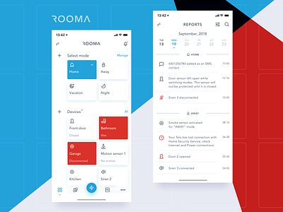 Rooma app design home automation home security ios