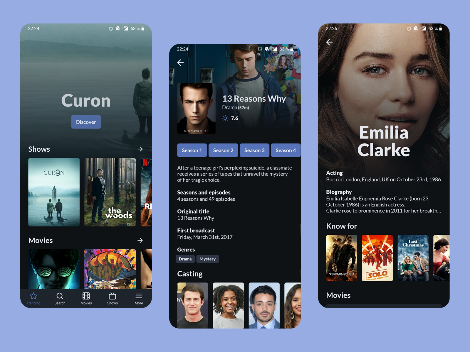 Movie and Tv Show app by Théo Mesnil on Dribbble