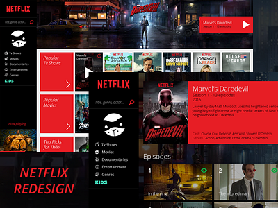 Netflix - Website Redesign netflix red redesign ui video webdesign website