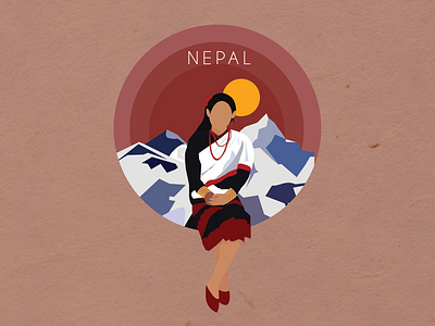 Newar culture adobe dribbble illustration mount everest nepal newari women