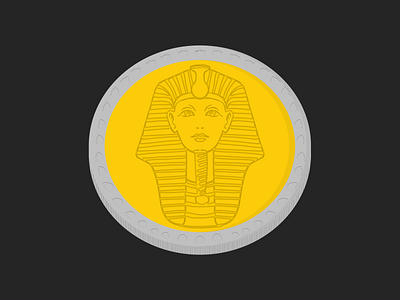Egyptian Coin Pharaoh ahmed faris money coin egp egypt illustration