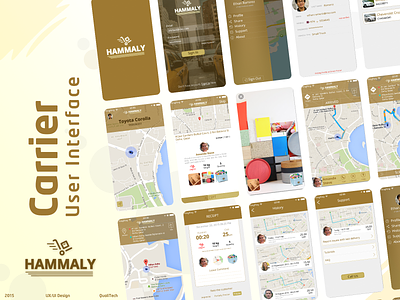 Hammaly - Delivery and shipping (Carrier) ahmed faris app design illustrate mobile mobile ui mobile ux shipping transportation ui uidesign ux uxdesign vector
