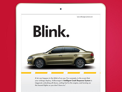 Blink ad advertising das auto design media methodologi press print safety social volkswagen vw