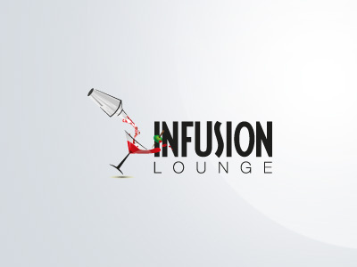 Infusion Lounge restaurant bistro food dining lounge logo brand brandmark logotype design. infusion drink club entertainment icon martini cocktail olive drinks cheers