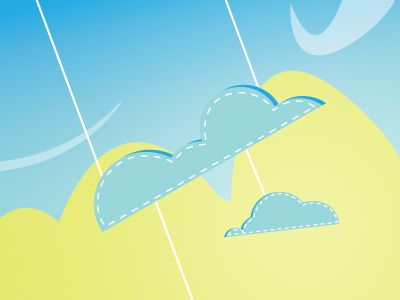 Happy Clouds brand business card clouds collateral creative design identity kids whimsical