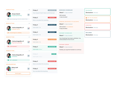 Newborn Design System - II app booking app cards ui payment app statuses ui ux