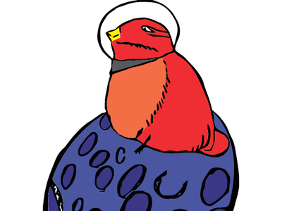Space Bird illustration vector