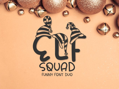 Elf Squat - funny font duo christmas cards christmas font elf font duo funny quirky