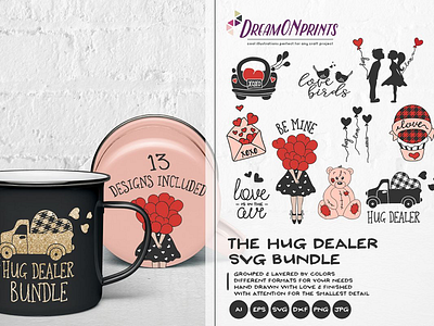 The Hug Dealer branding graphic design graphics greeting cards illustration invitation love graphics teddy bear valentines day