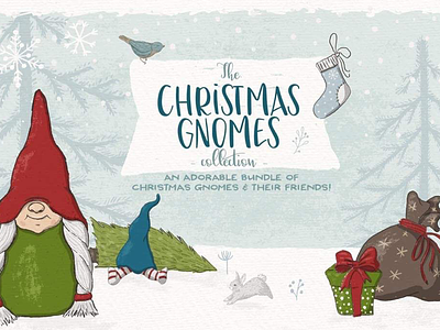 Cute Christmas Gnomes christmas cliparts deer gnomes illustration patterns