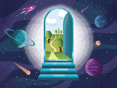 The door into summer design illustration vector