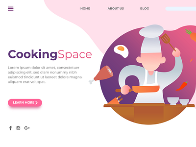 Cooking Space Landing Page 01 cooking uiux uiuxdesign