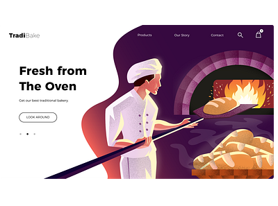 Bakery Landing page Concept branding cooking design illustration ipadpro logo typography uiuxdesign user interface vector web design