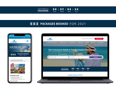 Countdown to Cruising / Package Counter Banners banner counter cruising desktop mobile travel ui