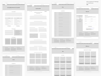 ADA Compliance Redesign - Lo-Fi Wireframes ada compliance desktop ui ux wireframes