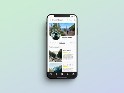 Daily UI 006 - User Profile | ROAM: Your Personal Hiking Guide app designer daily ui 006 dailyui hiking app mobile ui user profile