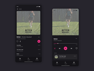 Daily UI 009 - Music Player daily ui daily ui 009 dailyui dailyui009 mobile design music player music player design ui ui design ux