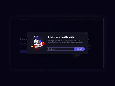 Daily UI 016 - Pop-Up / Overlay daily ui daily ui 016 daily ui 16 dailyui dailyui016 dailyui16 dark mode design desktop illustration skateboard space ui ux