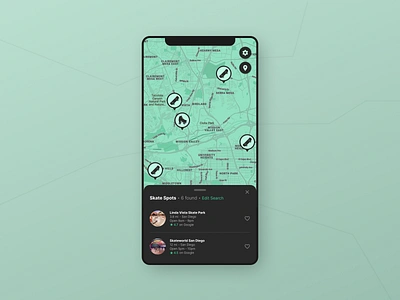 Daily UI 020 - Location Tracker daily ui daily ui 020 daily ui 20 dailyui dailyui020 dailyui20 design location location design map map design mobile mobile design skateboard ui