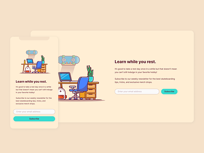 Daily UI 026 - Subscribe daily ui daily ui 026 daily ui 26 dailyui dailyui026 dailyui26 design desktop email email signup illustration mobile responsive subscribe subscription ui ux