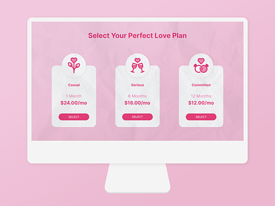 Daily UI 030 - Pricing daily ui daily ui 030 daily ui 30 dailyui dailyui030 dailyui30 dating app dating website design desktop design pink pricing pricing design pricing tiers ui