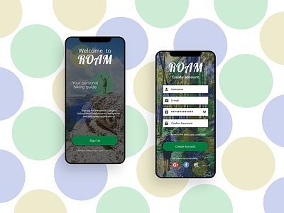 Welcome to ROAM - Daily UI 001 (Sign Up)