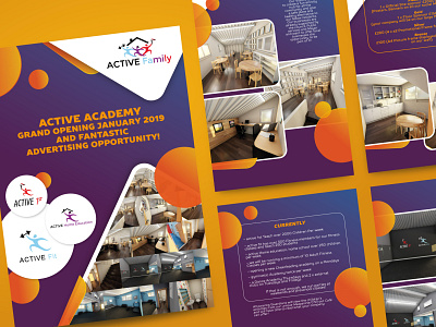 Brochure for children activity center polygraphy print design