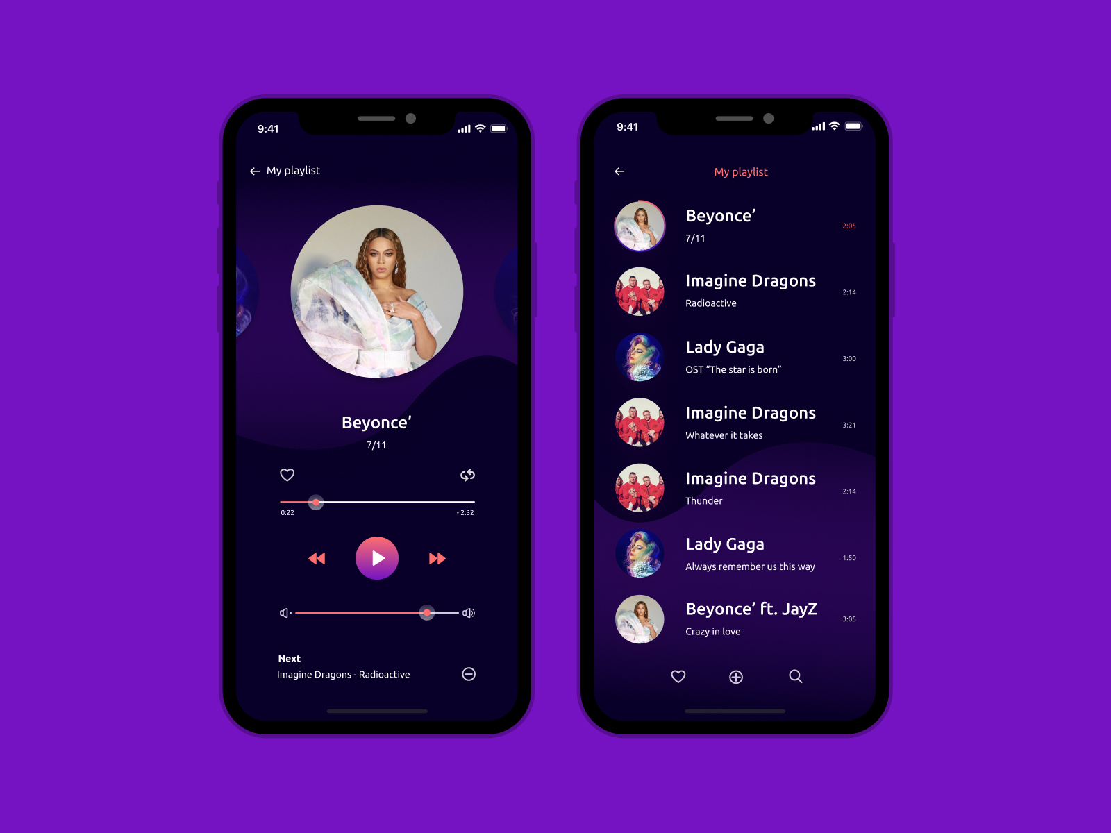 Music player app design by Anastasia Solop on Dribbble