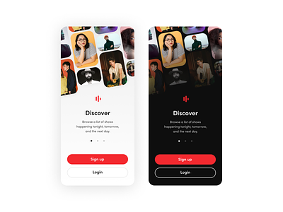 Lively - Live music subscription service app clean design figma login login screen minimal mobile music music app music player onboarding signup signup page signup screen simple spotify student ui ux
