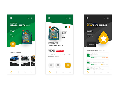 Castrol Fastlane app ecommerce ui design ux ux design