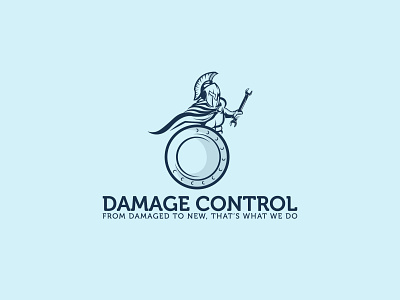 Damage Control damaged gladiator logo logo design repair water
