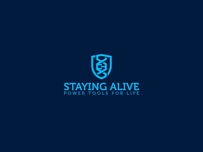 Staying alive logo consultation coronavirus dna health healthcare logo shield